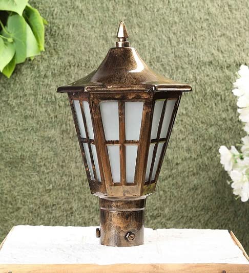 MOHAR SINGH JI STORE Main Gate Light with Waterproof Design for Home Entrance & Outdoor Decor - Enhance Your Garden, gate with Fancy Modern Lamps Antique golden color (bulb not included)