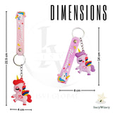 Isvi Keychain for kids (Pack of 12), Cute Unicorn Keychains for Girls, Birthday Return Gift Bulk Pack, Keyring for Backpacks