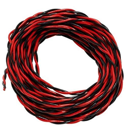 Agastriya 2 Core PVC Insulated Copper Wire 10 Meters 220-240 Volt & 10 Amp Red-Black Multoclor 200 Watts 14/76 for Domestic and Industrial Connections (Color May Vary)