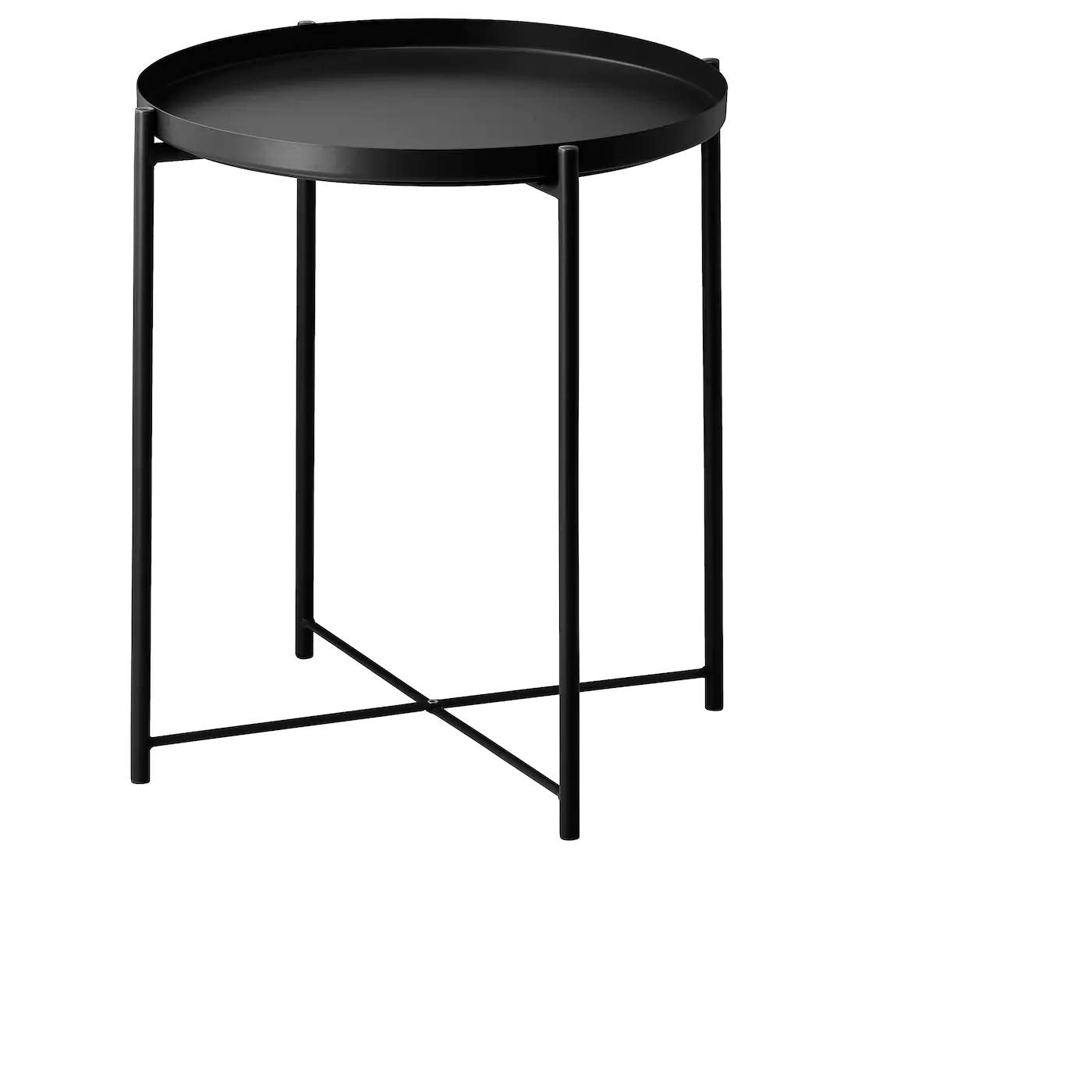 Ikea GLADOM Alloy Steel Tray Table (Black , 45x53 cm/17 1/2x20 5/8")