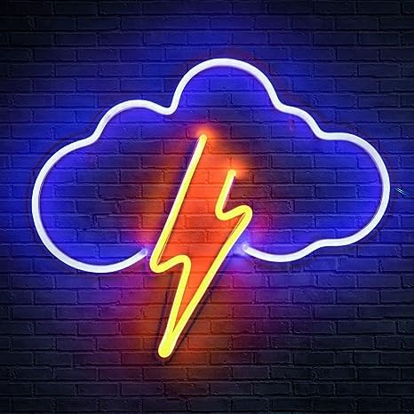 Products Hanture Neon Sign, Cloud Led Neon Light Wall Light Led Wall Decor, Light Up Acrylic Neon Sign For Bedroom, Kids Room, Living Room, Bar, Party, Christmas, Wedding, Multicolor