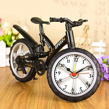 Emerge Bike Clock On Bottom Table Analog Clock For Home Best Diwali Gifts Items Diwali Home Decor Items -Plastic,14.5*25*1.5 Cm,Black