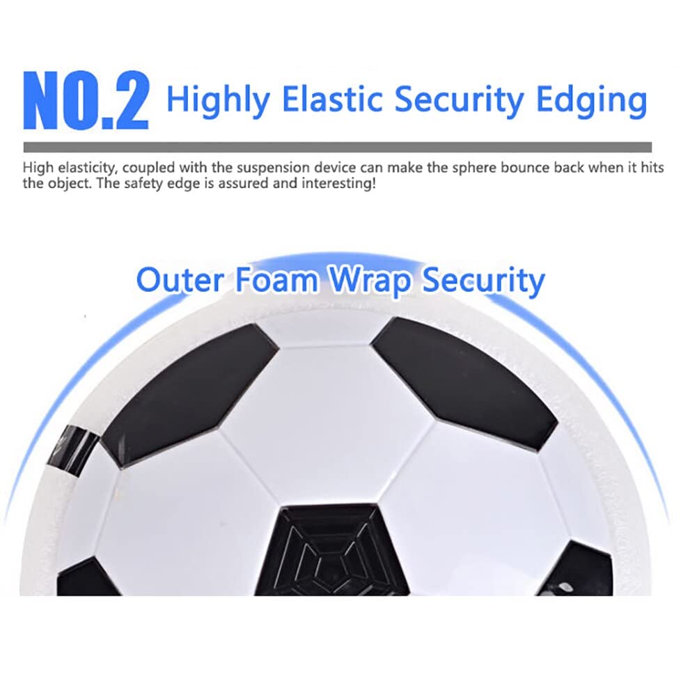 VGRASSP Hover Soccer Ball, Soft Eva Material Foam Bumper Air Indoor Football Made in India for Kids, Toy with Multi Colour LED Lights, Best Gifts for Toddlers, Boys and Girls (Color as per Stock)