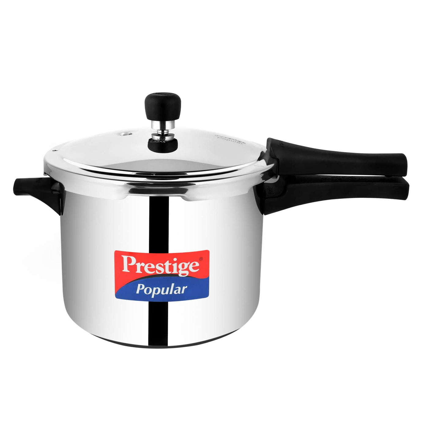 Prestige Popular 5L stainless steel pressure cooker(outer lid)|Ideal for 5-7 person|Gas & induction compatible|Controlled Gasket-Release System|5 years warranty