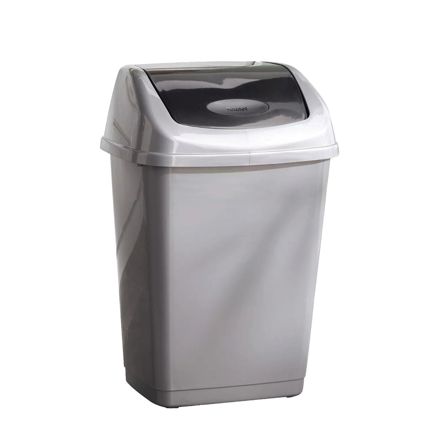 RATAN PLASTICWARE Tidy Bin with Swing Lid 21 Litres Plastic Dustbin, Trash Bin, Garbage Waste Bin For Home, Bathroom, Kitchen, Office, Bedroom Grey Color