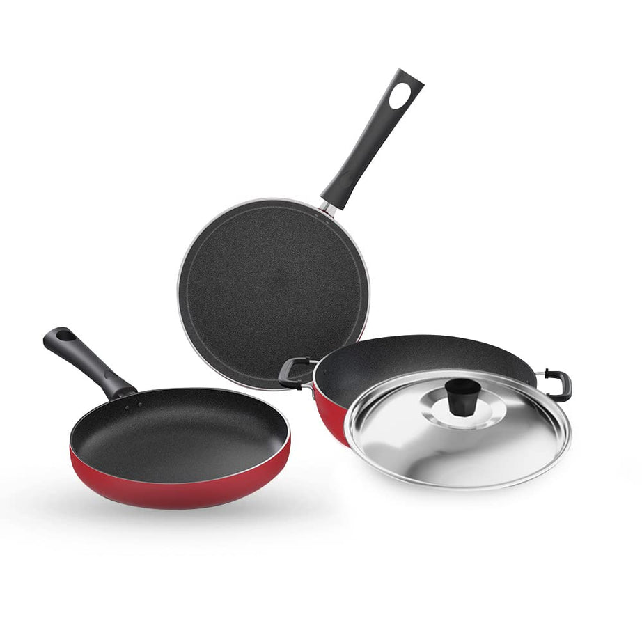 Lifelong Trio Non-Stick 3-Piece Cookware Set (Induction and Gas Compatible)