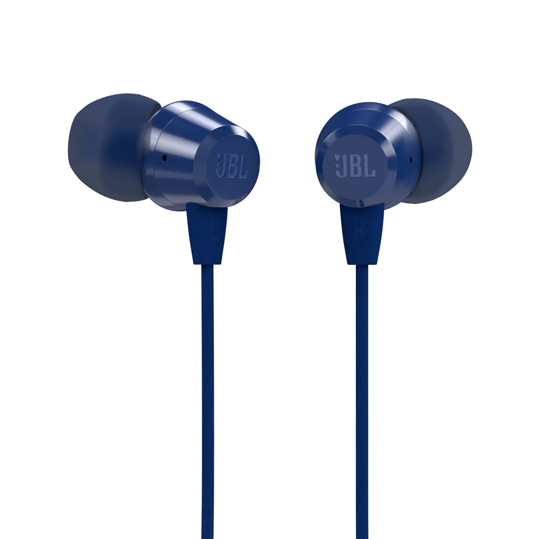 JBL C50HI, Wired in Ear Headphones with Mic, One Button Multi-function Remote, Lightweight & Comfortable fit (Blue)