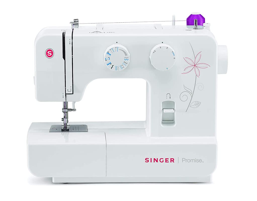 Singer Promise 1412 Automatic Zig-Zag Electric Sewing Machine, 12 Built-in Stitches, 18 Stitches Functions (White) Metal Frame