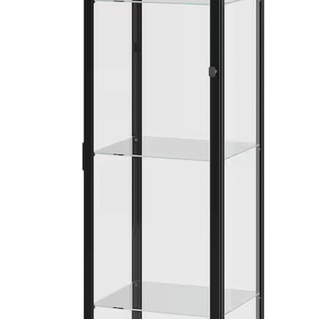 MARIAS KOMMERCE BLÅLIDEN Glass-Door Cabinet, Black, 35x32x151 cm (13 3/4x12 5/8x59 1/2 ")