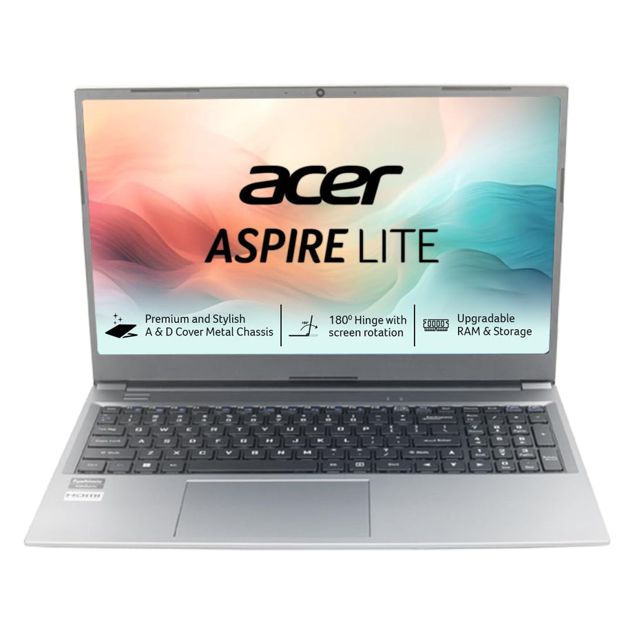 Acer Aspire Lite AMD Ryzen 5 5500U Premium Thin and Light Laptop (16 GB RAM/512 GB SSD/Windows 11 Home) AL15-41, 39.62 cm (15.6") Full HD Display, Metal Body, Steel Gray, 1.59 KG