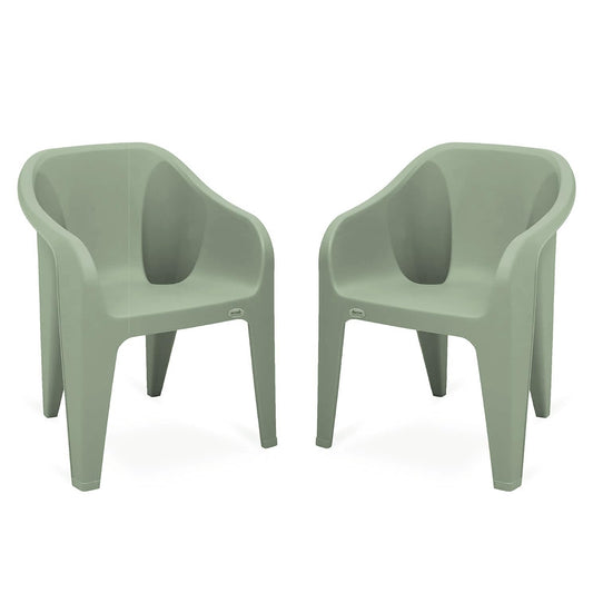 SkyGlamour Supreme Futura Plastic Chair | Plastic Chair for Living Room | Home | Garden| Balcony | Indoor and Outdoor Use | Color: Frosty Green; Set of 2 Chairs