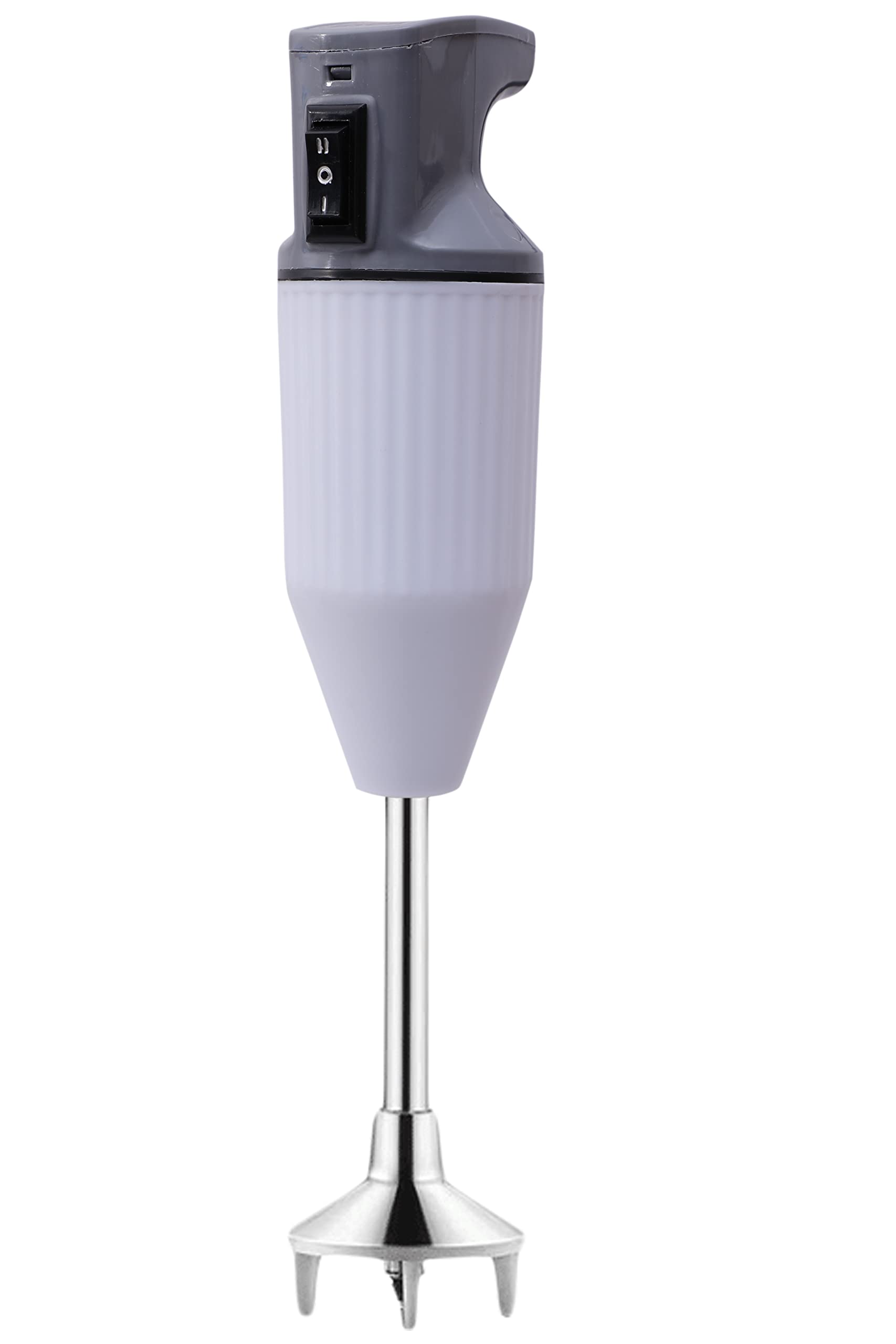 250W Wondertech Queen Hand Blender (Grey White) with Rust free steel arm, Easy single trigger operation, Specially designed blades, Wall bracket for easy storage