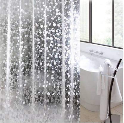 KANUSHI® Pack of 1 Waterproof Transparent Polka Dot Curtains Shower Curtain (Size-48 x 84 Inches Thickness- 0.15 mm)