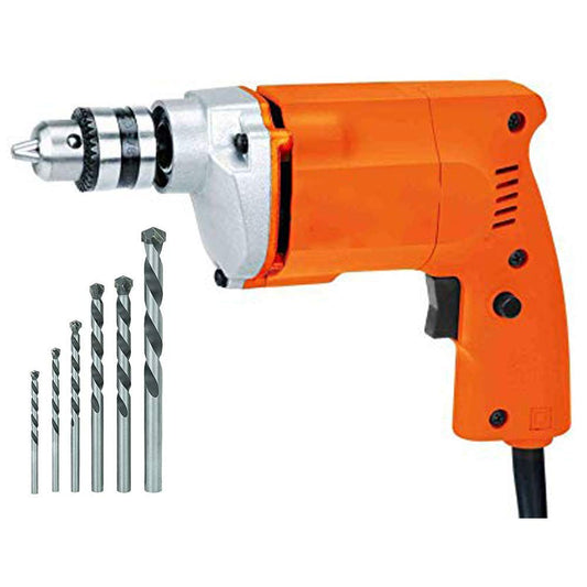 MLD APD-010A Electric Drill Machine 10Mm with 5 pcs Masonry Drill Bit Set (Size 10 mm,Color-Multi, Material-Plastic)