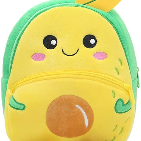 HappyChild Cute Kids School Bag Plush Animal Cartoon Travel Bag for Baby Girl And Boy 1-5 Years (MANGO)