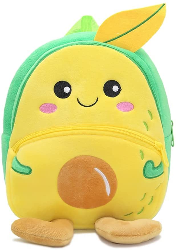 HappyChild Cute Kids School Bag Plush Animal Cartoon Travel Bag for Baby Girl And Boy 1-5 Years (MANGO)