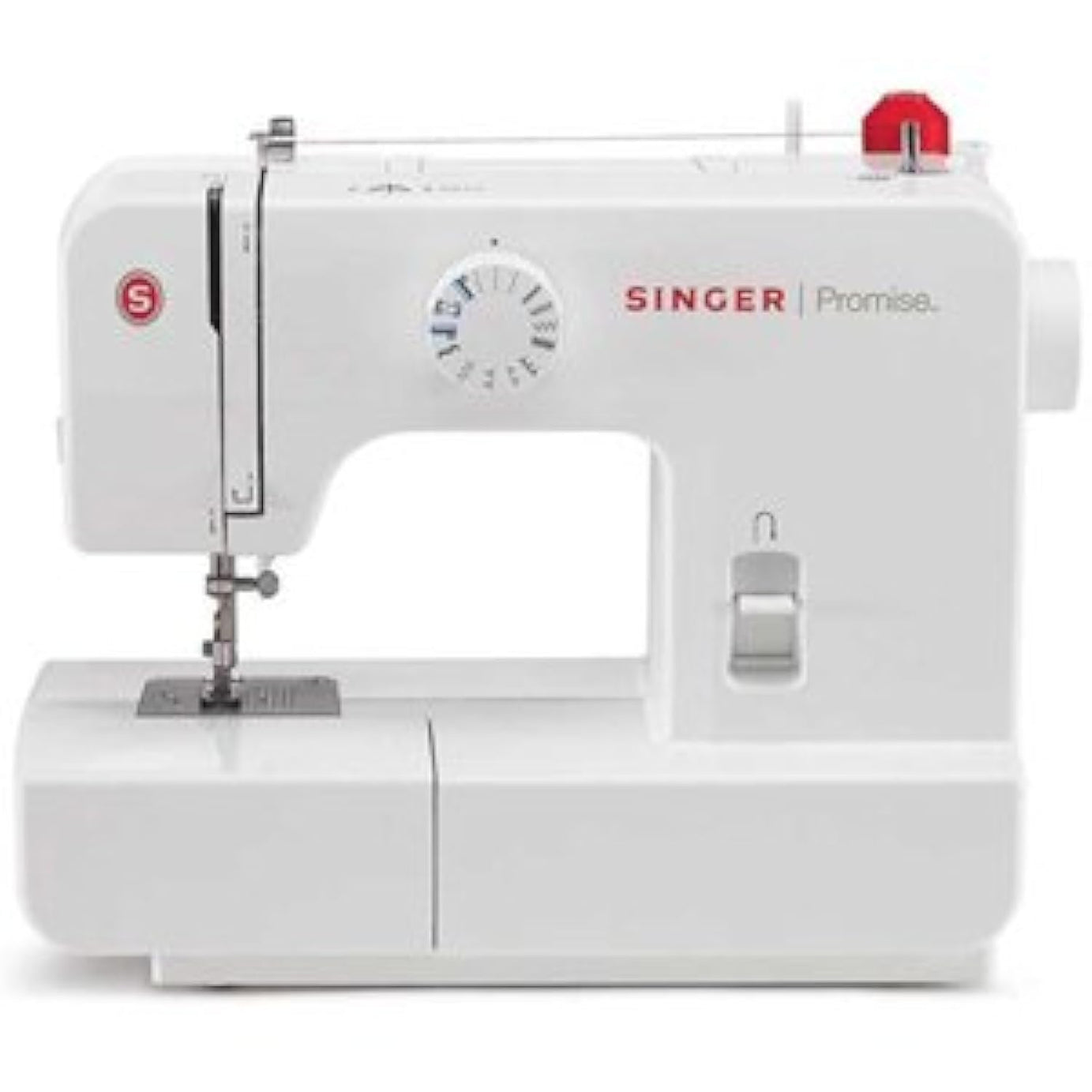 Singer Promise 1408 Automatic Zig-Zag Electric Sewing Machine, 8 Built-in Stitches, 24 Stitches Functions (White) Metal Frame