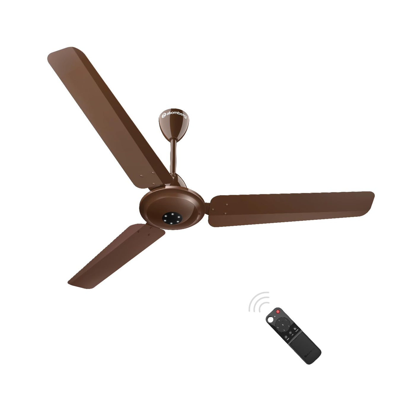 atomberg Efficio Alpha 1200mm BLDC Ceiling Fan with Remote Control | BEE 5 star Rated Energy Efficient Ceiling Fan | High Air Delivery with LED Indicators | 1+1 Year Warranty (Gloss Brown)