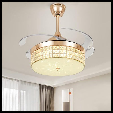 Smartway®- Chandelier for living room,modern,dining table,hall,hanging ceiling light,pendant lamp,80 Watt Volvo Fan,Smart Voice Assist (Google, Alexa), App Control