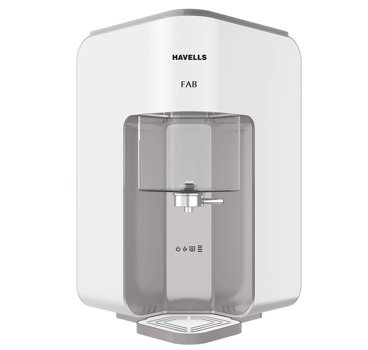 Havells Fab Water Purifier (White & Grey), RO+UV, Filter alert, Patented corner mounting, Copper+Zinc+pH Balance+Minerals, 7 stage Purification, 7L, Suitable for Borwell, Tanker & Municipal Water