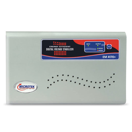 Microtek Pearl EM 5170+ Automatic Air Conditioners (A.C.) Voltage Stabilizer Upto 2.0 Ton Working Power 170V-270V(Metalic Grey) with 3 Year Warranty