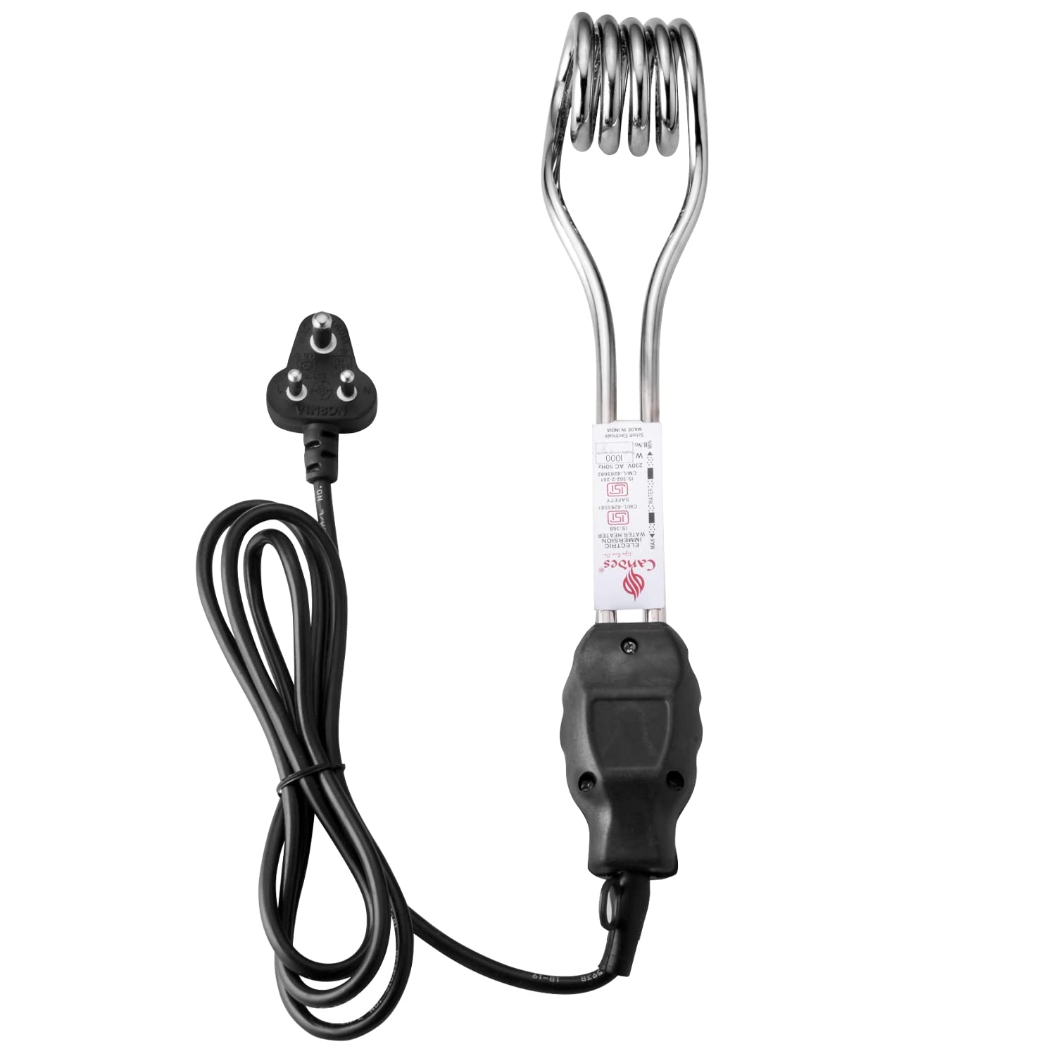 Candes Magic Mark Shock-Proof & Water-Proof 1000 W Immersion Heater Rod (Black)