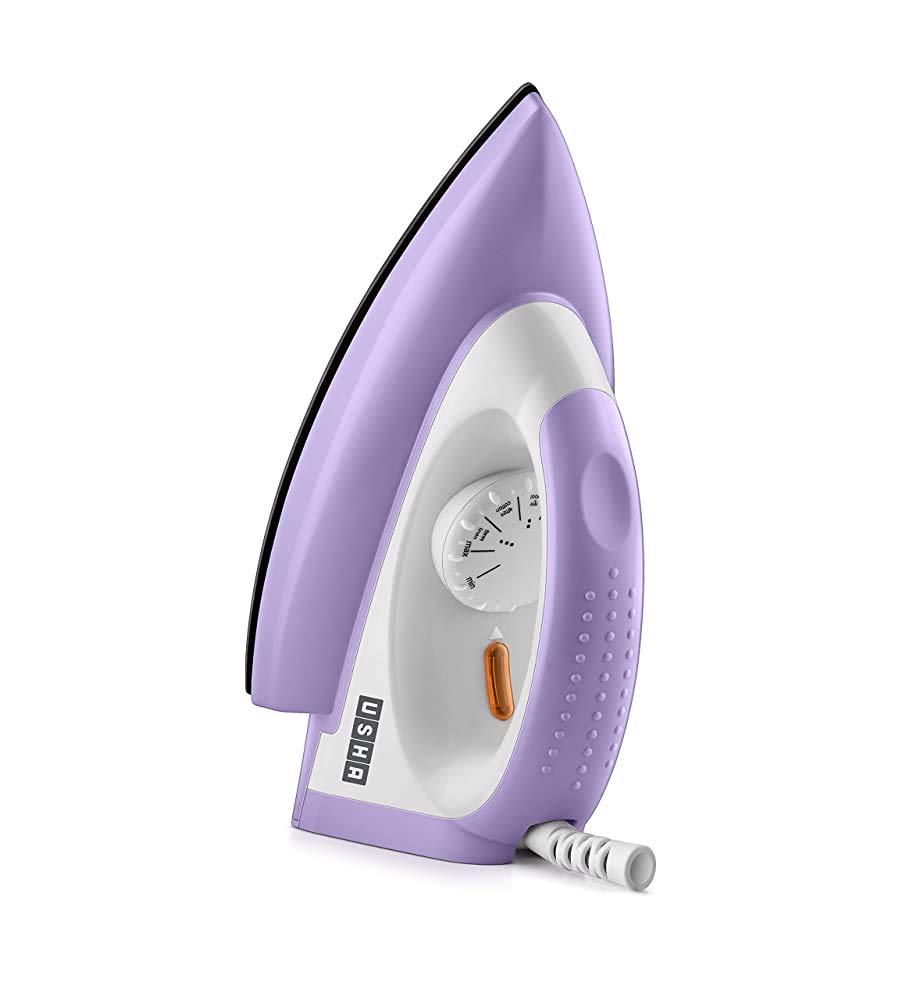 USHA Plastic (Renewed) Usha Armour Ar1100Wb 1100 Watts Non Stick Soleplate Dry Iron With Isi Mark (Purple)