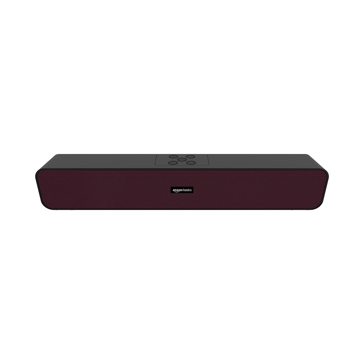 amazon basics 16W Bluetooth Soundbar Speaker with 1200mah Battery, BT v5.3, Aux, USB Port for Mobile, PC, Tablets, and Laptops (Black-Maroon)