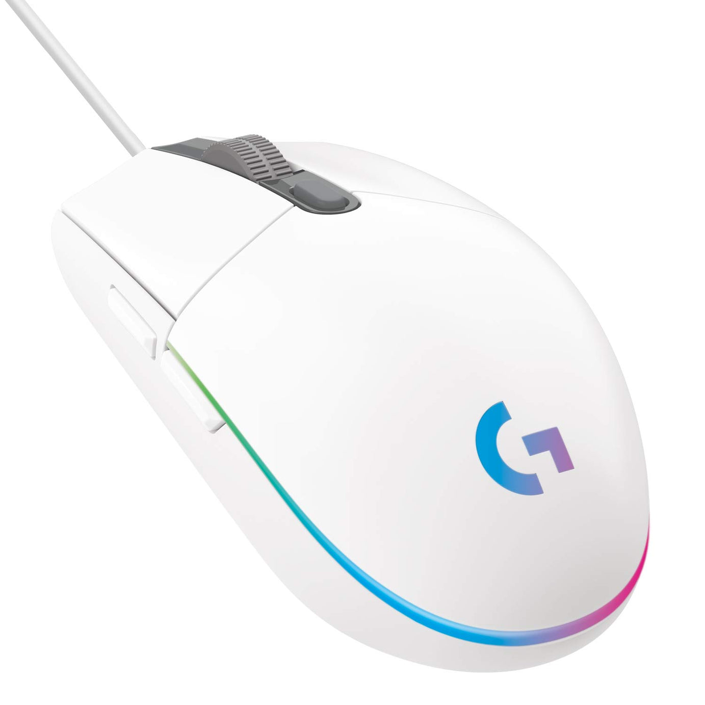 Logitech G102 Light Sync Gaming Wired Mouse with Customizable RGB Lighting, 6 Programmable Buttons, Gaming Grade Sensor, 8K DPI Tracking,16.8mn Color, Light Weight - White