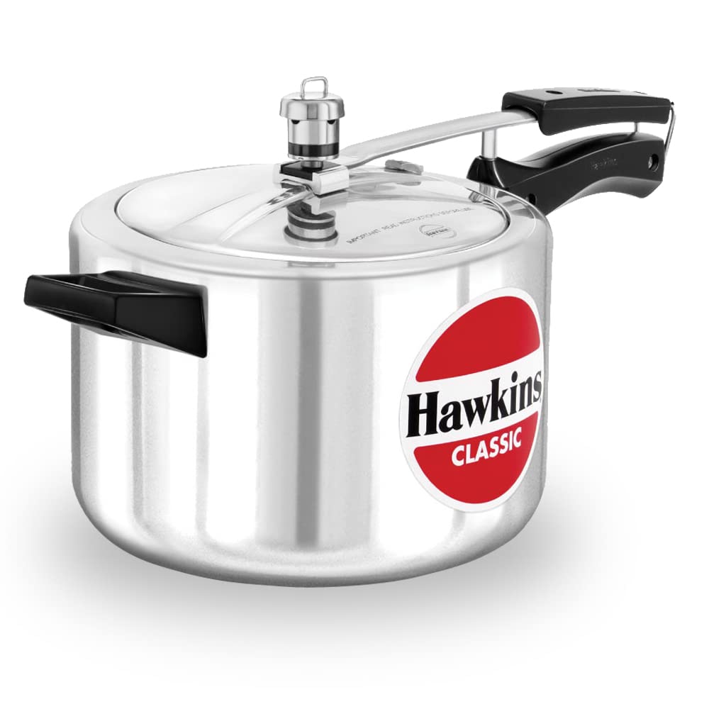 Hawkins 5 Litre Classic Pressure Cooker, Best Inner Lid Cooker, Silver (CL50)