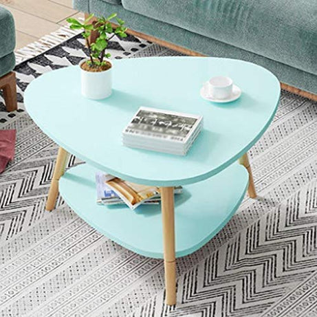 MTANK Coffee Table Sturdy Side Table for Home | Engineered Wood End Table | Living Room Sofa Center Coffee Table for Home Storage for Living Room (Sky Blue)