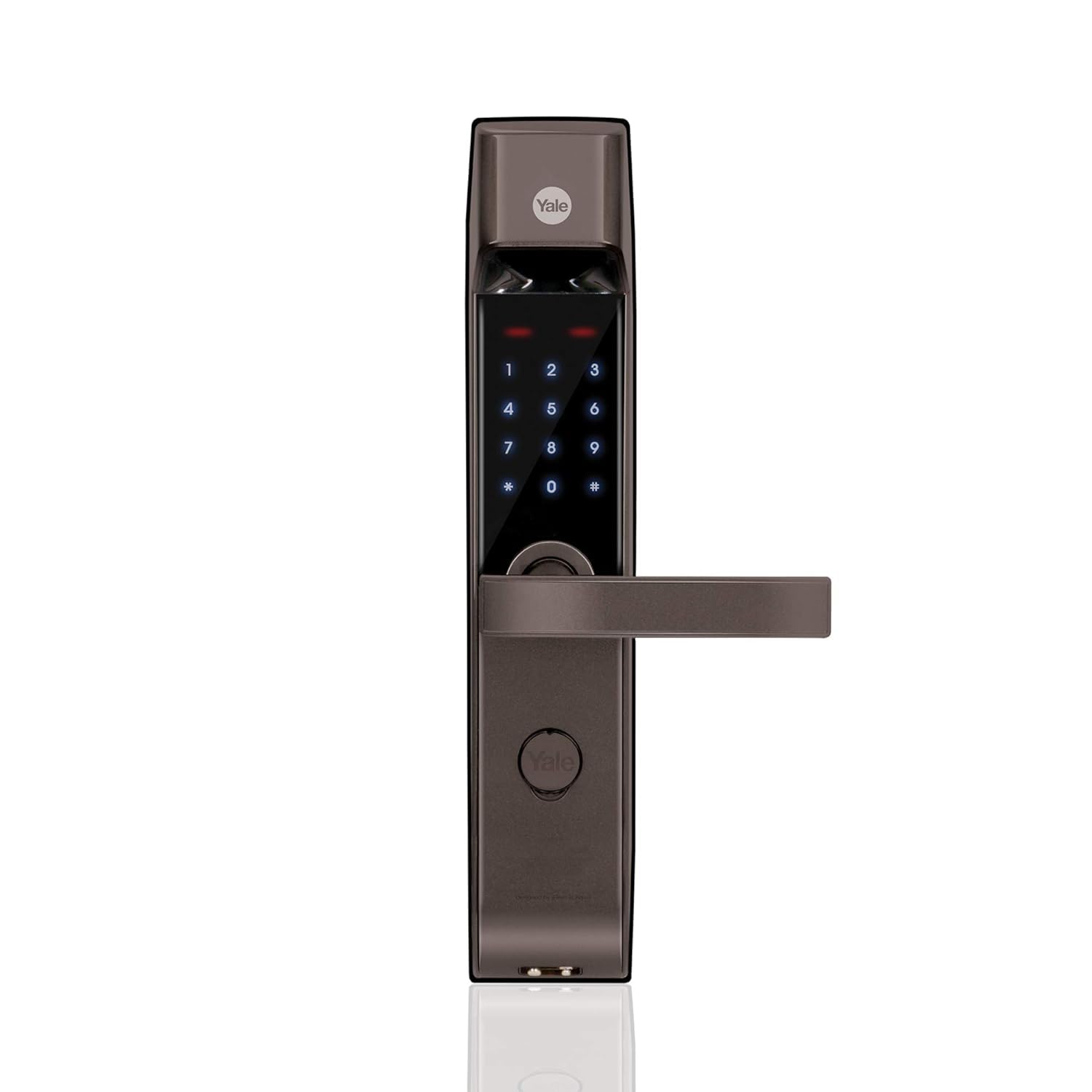 Yale YDM 4115-A, Smart Door Lock with Biometric, Pincode, Mechanical Keys & App Enabled Access, Bluetooth & Wi-Fi Optional for Home & Office | 1 Year Warranty| Matte Finish | Bronze