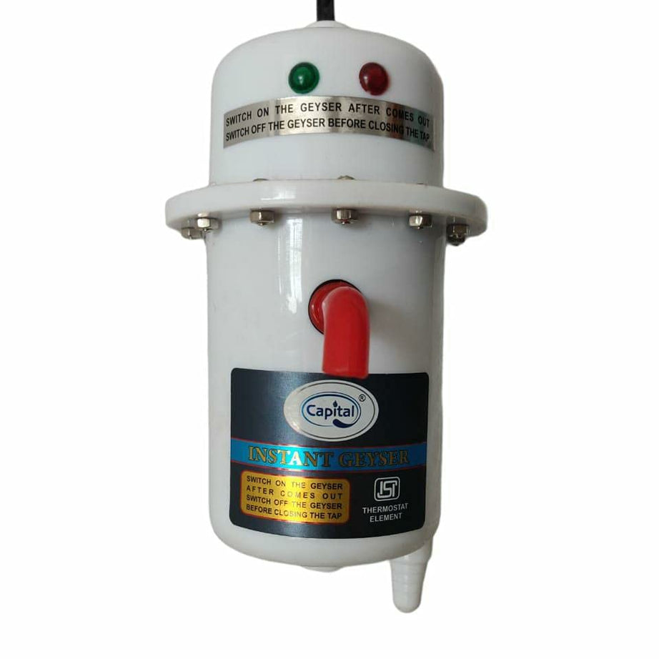 CAPITAL Instant Water Geyser 1 L Portable water heater, Made of First Class ABS Plastic with 1 Year Warranty, For Home, Office, Restaurant etc (White)