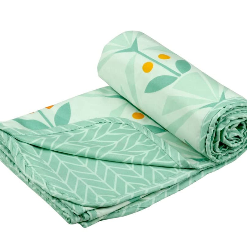 BSB HOME Pure Cotton 120 GSM Reversible Soft Light weight Printed Double Bed Blanket/AC Dohar/Summer/Skin Friendly Dohar-220x230 cm- Light Green