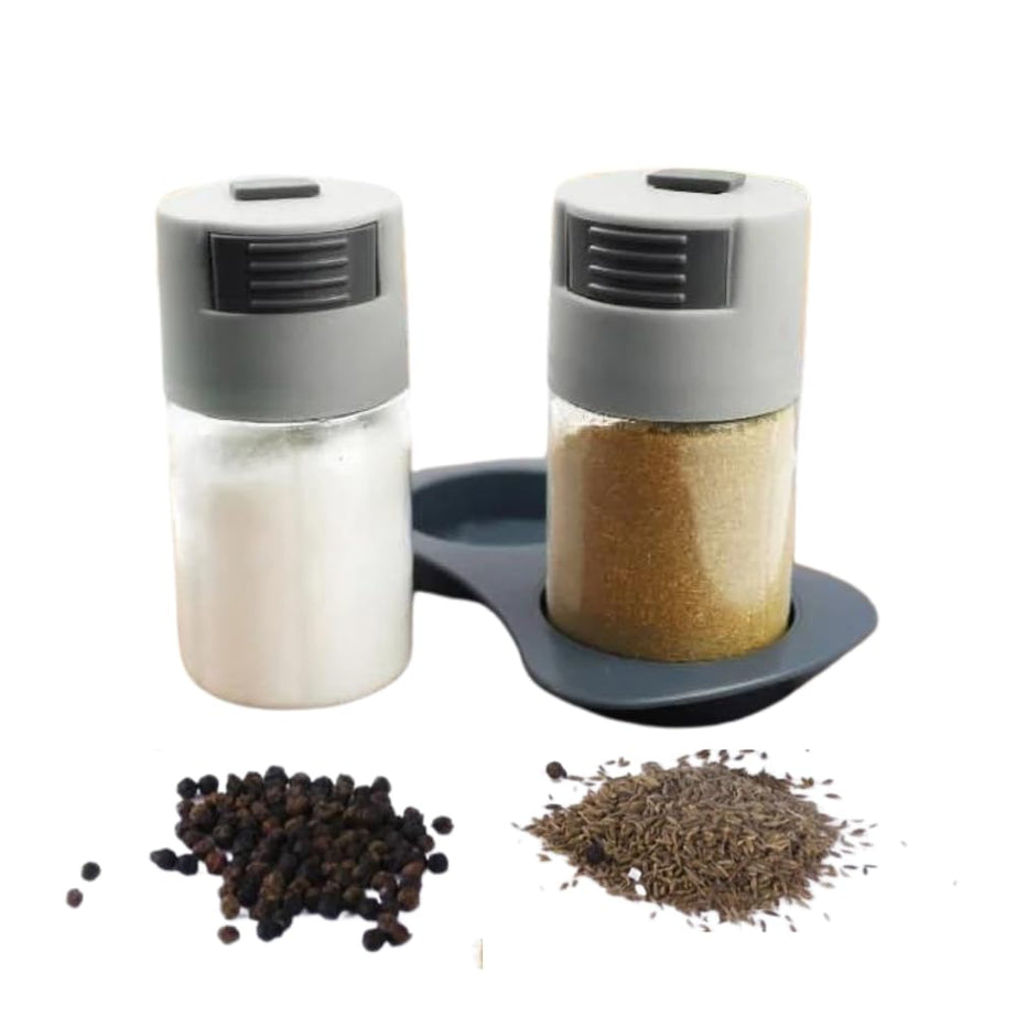 KYKOH Salt and Pepper Shakers Precise Quantitative Push Type, Salt Dispenser,Metering Salt Container Plastic Metered Salt Dispenser