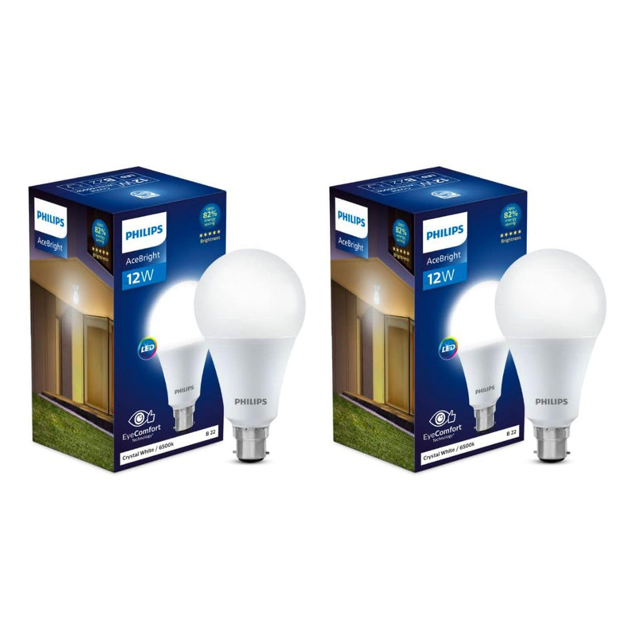 Philips StellarBright 12-Watt LED Bulb B22 Base (Crystal White, Pack of 2)