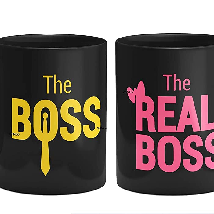 Dashing Arts " Husband Wife" Couple Matching Coffee Mug of Set of 2 Black Ceramic Mug with Handle Pack of 2 Best Gifts Wedding/Anniversary/Couple/Marriage Size (325ML)