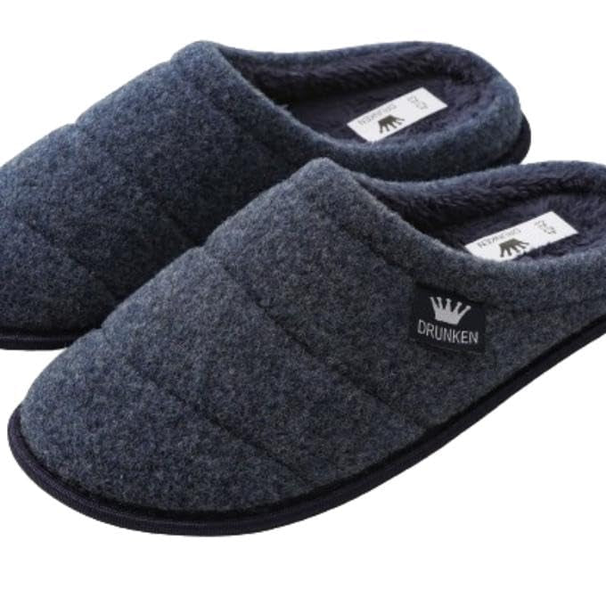 DRUNKEN Slippers For Women Men Winter Sandals Casual Flats Home Footwear Man Girls Sliders Flip Flops Chappals Ladies Clogs Sleeper Slides Stylish Ortho Soft Navy Blue