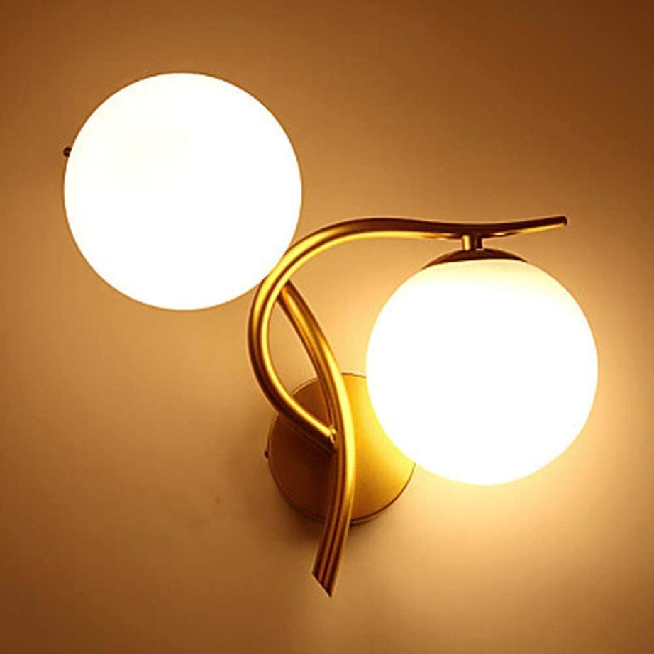 Desidiya® Gold Modern Dual Globe Wall Lamp Light for Bedroom Living Dining Room (Bulb not Included - Pack of 1)