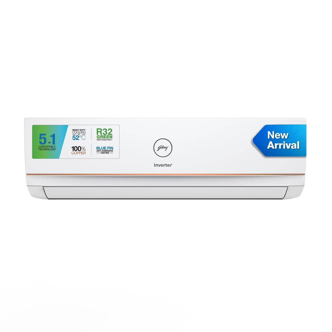 Godrej 1.5 Ton 5 Star, 5-In-1 Convertible, Inverter Split AC (Copper, Anti Dust Filter, 2023 Model, AC 1.5TR. SIC 18ITC5-WWA, White)