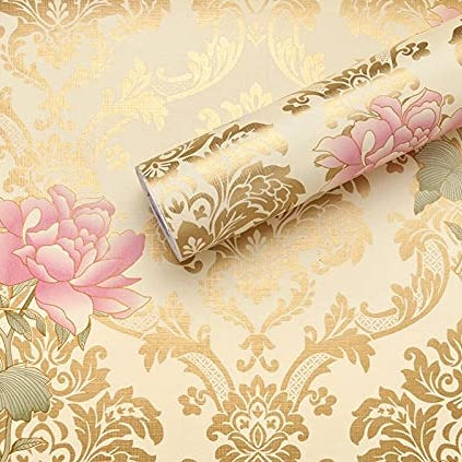 HOMEMATES Self-Adhesive Wallpaper Waterproof Old Furniture Vinyl Stickers Wooden Door Wardrobe Desktop PVC Wall Papers 45 X 304 CM- (Lotus Flower)