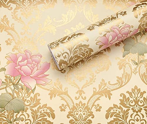 HOMEMATES Self-Adhesive Wallpaper Waterproof Old Furniture Vinyl Stickers Wooden Door Wardrobe Desktop PVC Wall Papers 45 X 304 CM- (Lotus Flower)