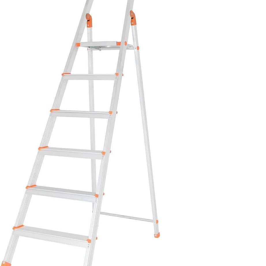 6 Step Foldable Aluminium Ladder for Home | Ladder with Anti-Slip Shoes | Slip Prevention Steps | Durable, Heavy Duty, Safe, and Stylish