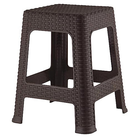 Kuber Industries Sitting Stool | Stool for Indoor Or Outdoor | Plastic Non-Slip Lightweight Stool | Stool for Office & Home | Stool for Home & Garden | Brown