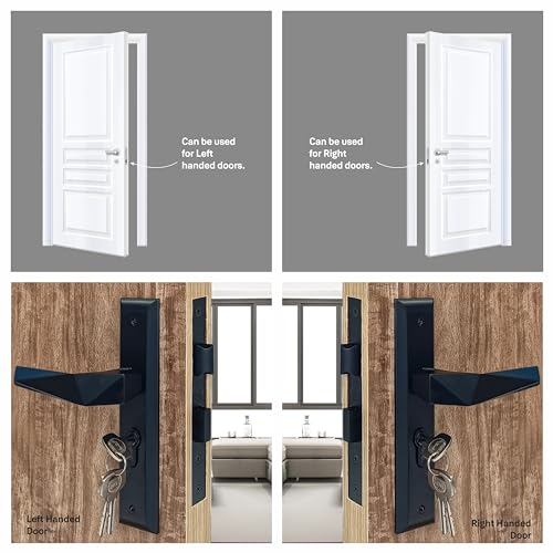 Yale Mortise Door Lock Handle Set for High Security - Matt Black - Easy Install - Ideal for Home, Office, Hotel, Hospital - Fits 30-55mm Doors - Black Finish – with 3 Keys