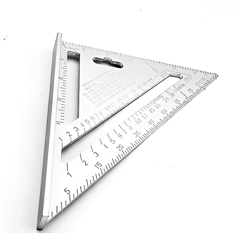 Oblivion Double Side Scale Aluminium Alloy Metric Inch Triangle Ruler Measurement Hand Tools, Speed Square, Square Layout Tool (7 inch Speed Square)