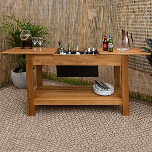 WDFRNTR Sheesham Wood Wine Table for Home Wooden Long Bar Table for Living Room Wooden Kitchen Furniture - Brown Finish