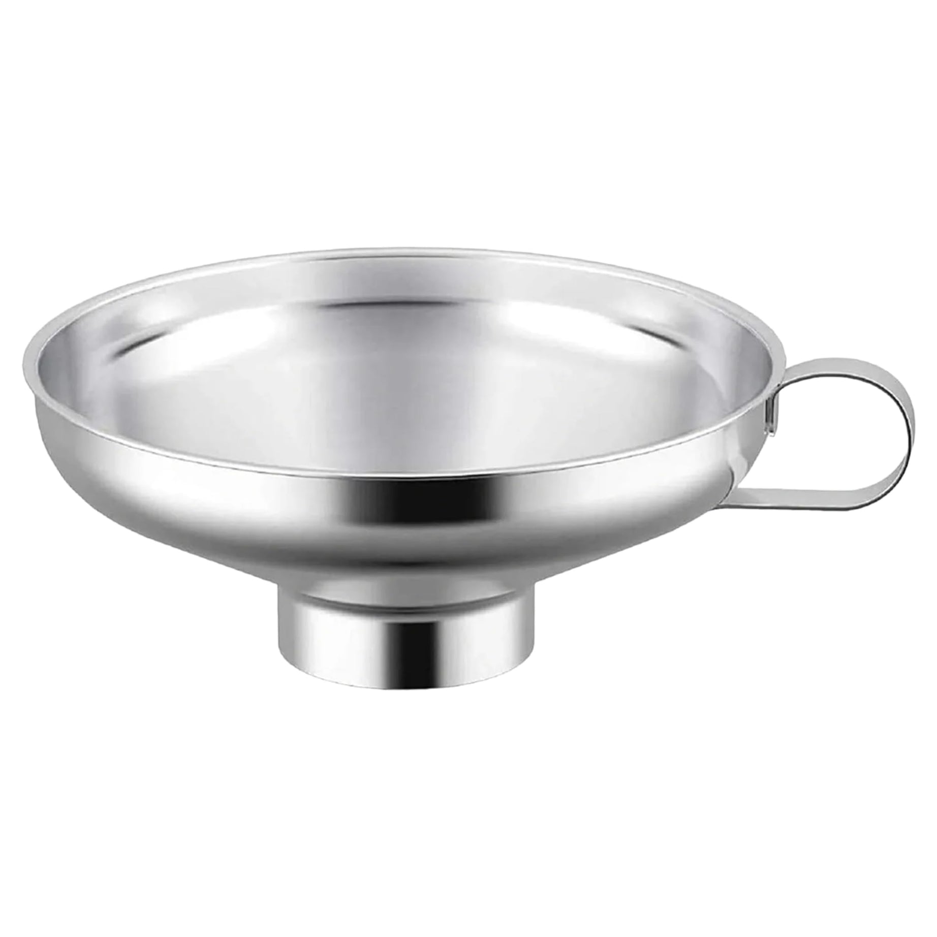 Bridge2shopping 4 Inch Canning Funnel with Handle, 304 Stainless Steel Funnel Wide Mouth use for Mason Jars, oil funnel for kitchen