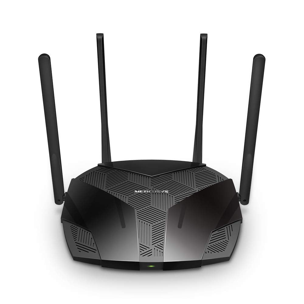 MERCUSYS AX3000 Dual-Band Wi-Fi 6 Wireless Router, WiFi Speed up to 2402Mbps/5GHz + 574Mbps/2.4GHz, Gigabit 3 LAN Ports, 1 WAN Port Ideal for Gaming Xbox/PS4/Steam & 4K (Black, MR80X)