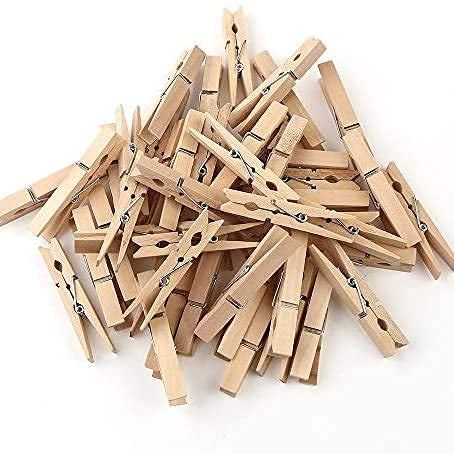 FASH Wood Clothespins with Spring Rust Resistant, Heavy-Duty, Non-Slip Grip for Line Drying Laundry, Wooden Clips, Decorative Crafts Photos Hanging PicturesR (10)